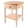 Hivvago Curved Accent Table Nightstand Natural