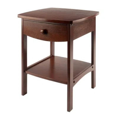 Hivvago Curved Accent Table Nightstand Black In Blue