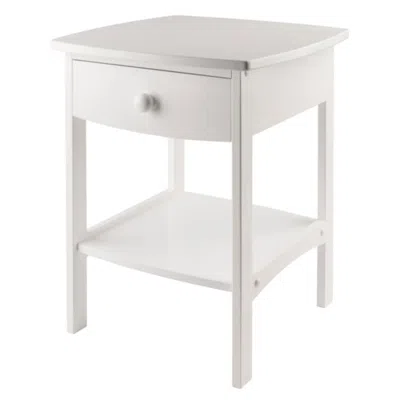 Hivvago Curved Accent Table Nightstand White