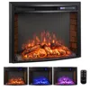 Hivvago Curved Recessed Electric Fireplace Insert With Remote Control And Overheat Protection In Multi