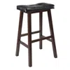 Hivvago Cushion Saddle Seat Bar Stool Black And Walnut