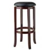 Hivvago Cushion Swivel Seat Bar Stool Black And Walnut