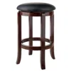 Hivvago Cushion Swivel Seat Counter Stool Black And Walnut