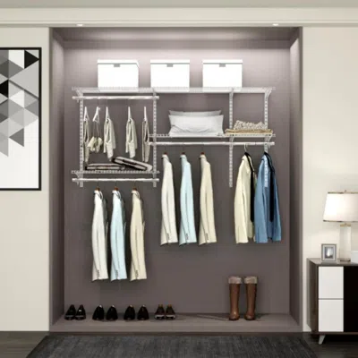 Hivvago Custom Closet Organizer Kit 3 To 5 Feet Wall-mounted Closet System With Hang Rod-white