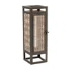 Hivvago Cut Out Wood Candle Holder With Iron Frame 15"h In Brown