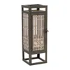 Hivvago Cut Out Wood Candle Holder With Iron Frame 15"h In Multi