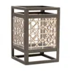 Hivvago Cut Out Wood Candle Holder With Iron Frame 9.75"h In Gray