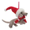 Hivvago Dachshund With Santa Hat Ornament (set Of 12)
