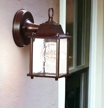 Hivvago Dark Brown Hanging Waterfall Glass Lantern Wall Light