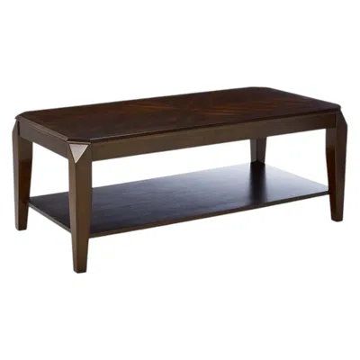 Hivvago Dark Brown Solid Wood Coffee Table With Shelf