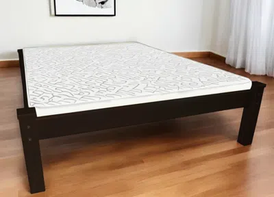 Hivvago Dark Brown Solid Wood Full Bed Frame In Multi