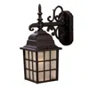 Hivvago Dark Brown Window Pane Lantern Wall Light In Brown