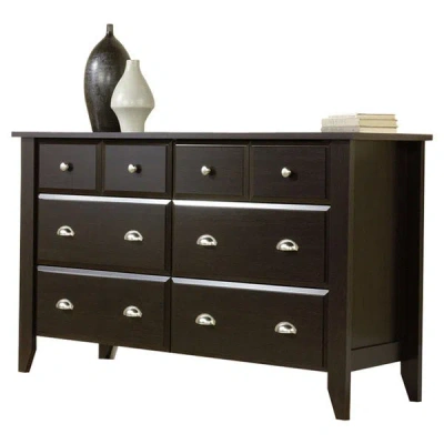 Hivvago Dark Brown Wood 6-drawer Wardrobe Dresser