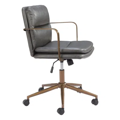 Hivvago Dark Gray And Bronze Adjustable Height Swivel Rolling Office Chair