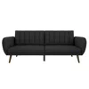 Hivvago Dark Grey Linen Futon Sofa Bed With Modern Mid-century Style Wooden Legs In Black