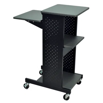 Hivvago Dark Grey Metal Multifunction Mobile Stand-up Computer Desk Workstation In Green