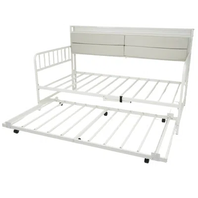 Hivvago Daybed With Trundle And Metal Bed Frame With Headboard