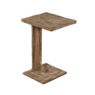 Hivvago Dazy Sofa Side C Table, 15x12.5 Rustic Light Brown Mahogany Wood