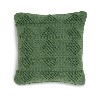 Hivvago Dco Throw Pillow Set Of 4, Indoor Outdoor, Woven Geometric Design, Green
