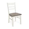 Hivvago Dean Dining Chair Set Of 2, Ladderback Design, White Mahogany Wood In White