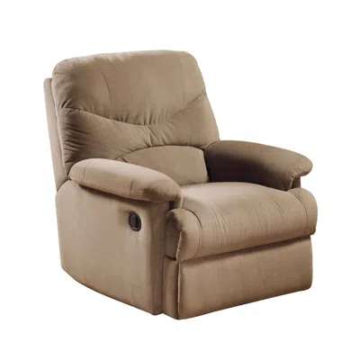 Hivvago Deby 35 Inch Modern Motion Recliner Chair, Soft Microfiber Seat, Brown