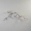 Hivvago Decorative Wall Hook Branch Shaped With Birds Apogee, Silver And Gold In Gold