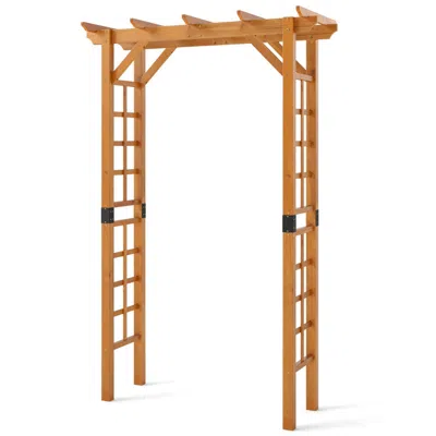 Hivvago Decorative Wood Garden Arbor Wedding Arch Garden Trellis Vines & Flowers - 7 Feet In Brown