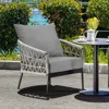 Hivvago Deep Seat Chair Cushion Pads Set With Rope Belts For Indoor And Outdoor-gray