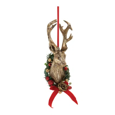Hivvago Deer Head Mount Ornament (set Of 6) In Multi