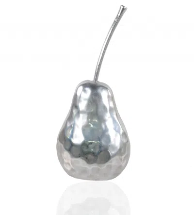 Hivvago Delicious Hammered Finish Pear Statue In Green