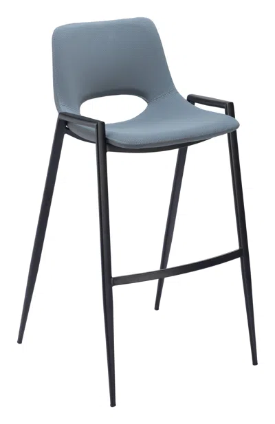 Hivvago Desi Barstool (set Of 2) Azure Gray In Blue