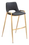 Hivvago Desi Barstool (set Of 2) Black & Gold In Gold