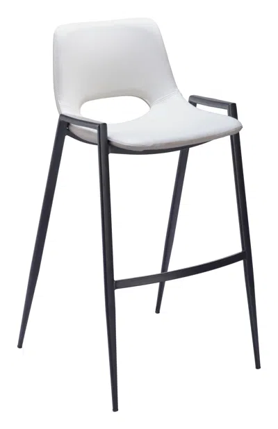 Hivvago Desi Barstool (set Of 2) White In Black