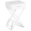 Hivvago Design Sofa Side Table With X-shape Drawer For Living Room Bedroom-white