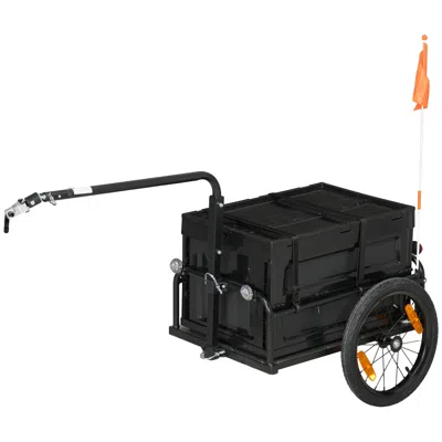Hivvago Detachable Box Bicycle Cargo Trailer In Black