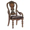 Hivvago Devi 20 Inch Armchair, Queen Anne Backrest, Turned Legs, Rustic Brown In Brown