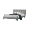 Hivvago Dex Modern Platform Full Size Bed, Plush Tufted Upholstery, Light Gray In Gray