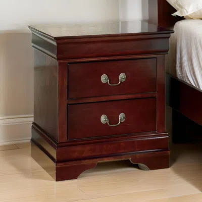 Hivvago Deyr Nightstand, 2 Drawers, Bronze, Louis Philippe Molding Brown
