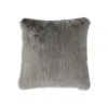 Hivvago Difi Throw Pillow Set Of 4, 20 Inch, Faux Rabbit Fur Face, Gray Polyester In Gray