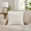 Hivvago Dift Square Accent Throw Pillow, 20 Inch, White Faux Rabbit Fur Face