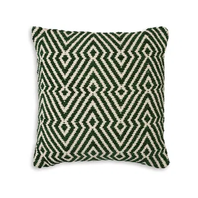 Hivvago Digy 19 Inch Accent Pillow Set Of 4, Handwoven Key Pattern, Black White In Green