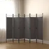 Hivvago Dina 6 Panel Folding Room Divider Screen, Dark Gray, Black, 95 Inch In Black