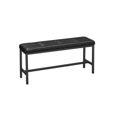 Hivvago Dining Bench With Pu Leather Padded Seat In Black