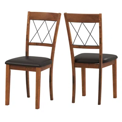 Hivvago Dining Chair Set Of 2 Fabric Upholstered Kitchen Armless Chairs With Rubber Wood Frame
