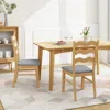 Hivvago Dining Chair Set Of 2 Linen Fabric Upholstered Kitchen Chairs With Padded Seat-natural