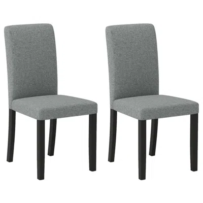 Hivvago Dining Chair Set Of 2 Mid-century Modern Chairs With Rubber Wood Legs