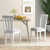 Hivvago Dining Chair Set Of 2 Upholstered Wooden Kitchen Chairs With Padded Seat And Rubber Wood Frame-white