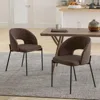 Hivvago Dining Chair Set Of 2 With High-density Sponge Cushion And Pu Leather-brown
