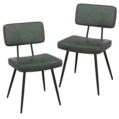 Hivvago Dining Chair Set Of 2 With Padded Backrest And Seat In Gray