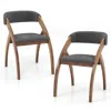 Hivvago Dining Chair Set Of 2 With Padded Cushion And Curved Back For Living Room-walnut